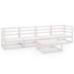 vidaXL Salon de jardin 5 Pièces Blanc Bois de pin massif
