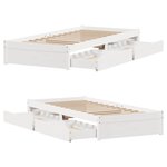 vidaXL Cadre de lit sans matelas blanc 100x200 cm bois de pin massif
