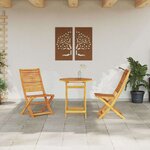 vidaXL Ensemble bistro pliant Pliant 3 Pièces Marron Bois d'acacia massif