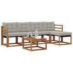 vidaXL Ensemble de canapés d'extérieur 6 pc Naturel et gris clair