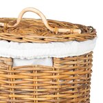 vidaXL Panier à linge avec couvercle GENDT 2 pc Brun Naturel