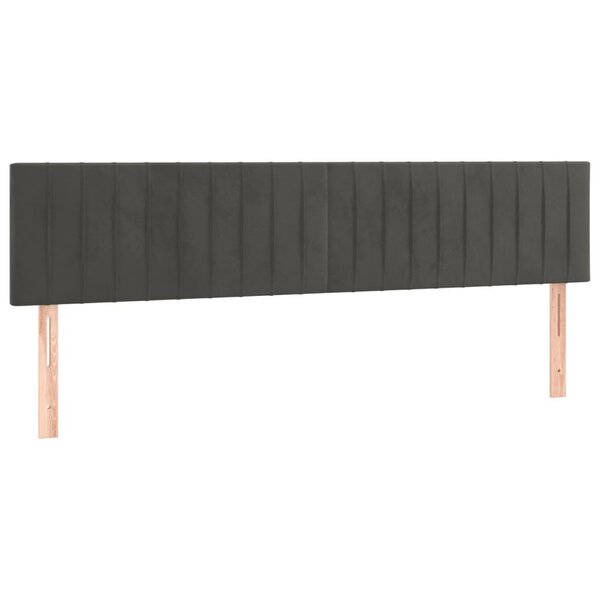 vidaXL Têtes de lit 2 Pièces Gris foncé 80x5x78/88 cm Velours
