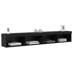 vidaXL Ensemble meuble TV avec LED Chêne noir Bois d'ingénierie