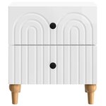 vidaXL Cabinet de chevet 2 Pièces Blanc brillant 43 x 34 5 x 48 cm
