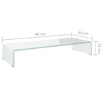 Vidaxl meuble tv/ support pour moniteur 80 x 30 x 13 cm verre blanc