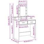vidaXL Table de Toilette Marron 79 x 41 x 140 cm Bois d'ingénierie