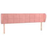 vidaXL Tête de lit avec oreilles Rose 183x23x78/88 cm Velours
