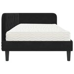 vidaXL Cadre de lit d'angle avec matelas Noir 90 x 190 cm Velours