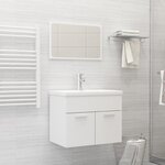 vidaXL Ensemble de meubles de salle de bain Blanc Aggloméré