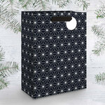 Sac cadeau grand format noir au design japonais- l - draeger paris