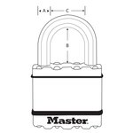 Master lock cadenas excell 2 pcs laiton massif 52 mm m5beurd