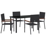 vidaXL Ensemble de jardin 5 pièces noir en rotin synthétique