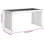 vidaXL Table d'appoint de jardin 70x37.5x35.5 cm Bois massif Teck