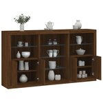 vidaXL Buffet avec lumières LED chêne marron 181 5x37x100 cm
