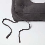 Galette de chaise coussin bouée en suédine Gris  40 x 40 x 10 cm - HOMESCAPES