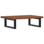 vidaXL Étagère de vasque murale acier et bois de chêne massif