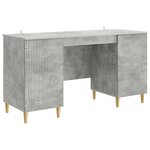 vidaXL Bureau Gris béton 142 5 x 50 x 75 cm Bois d'ingénierie