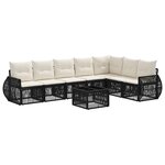 vidaXL Ensemble de canapé de jardin 8 pc Noir et blanc crème polyrotin