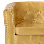 vidaXL Fauteuil avec repose-pied Doré brillant Similicuir