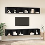 vidaXL Meuble TV mural 4 Pièces Chêne noir 37 x 37 x 107 5 cm