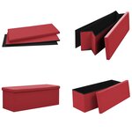 Banc banquette de rangement pliable 110 x 38 x 38 cm PVC rouge bordeaux 02_0010992