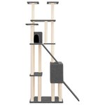 vidaXL Arbre à chat avec griffoirs en sisal Gris foncé 190 cm