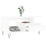 vidaXL Table basse Blanc 90x49x45 cm Bois d'ingénierie