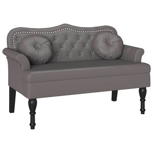 vidaXL Banc Chesterfield Gris 120 5 x 65 x 75 cm Simili cuir