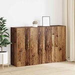 vidaXL Armoires Murailles 2 Pièces Bois ancien 69 5 x 34 x 90 cm