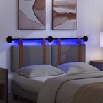 vidaXL Tête de lit suspendue Avec lumière LED Gris foncé PU antique