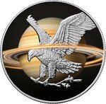 Pièce de monnaie en Argent 1 Dollar g 31.1 (1 oz) Millésime 2024 Planets of the Solar System SATURN LIBERTY