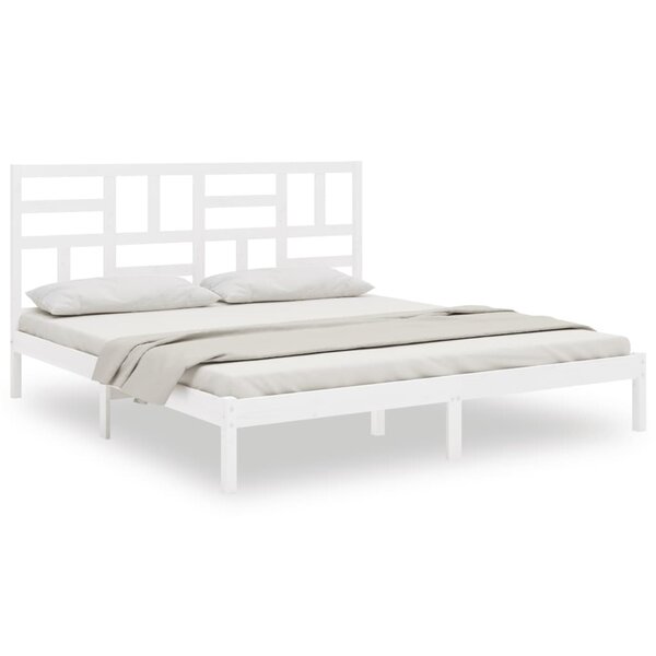 vidaXL Cadre de lit sans matelas blanc bois massif 180x200 cm