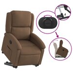 vidaXL Fauteuil inclinable Marron Tissu