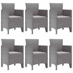 vidaXL Ensemble de salle à manger pour jardin 7 Pièces Gris clair