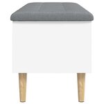 vidaXL Banc de rangement blanc 102x42x46 cm bois d'ingénierie
