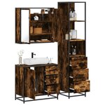 vidaXL Ensemble de meubles de salle de bain 3 Pièces Chêne fumé