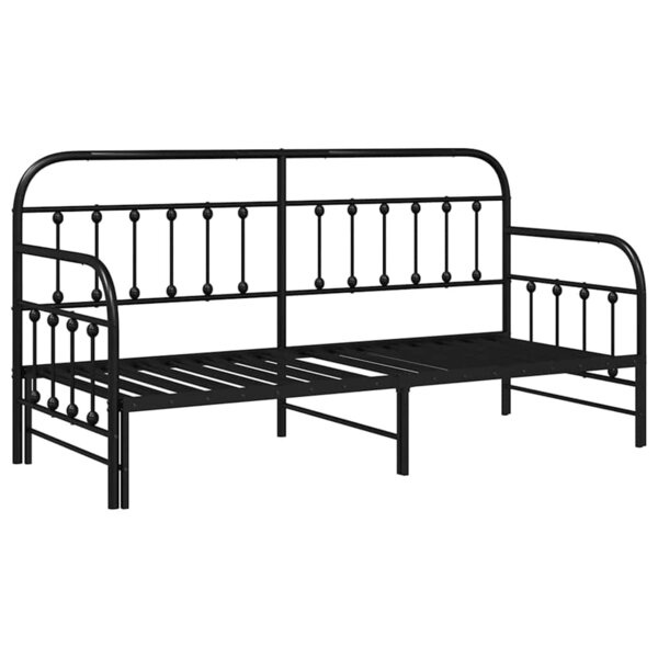 vidaXL Cadre de lit de jour avec tête de lit Noir 80 x 200 cm Acier
