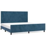 vidaXL Cadre de lit sans matelas bleu foncé 200x200 cm velours