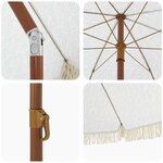 vidaXL Parasol Gris et blanc Ø 205 x 209 cm Acier