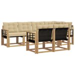 vidaXL Ensemble de canapés d'extérieur 7 Pièces Blanc et Beige