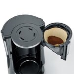 SEVERIN KA4822 Cafetiere filtre Type, 10 tasses, Capacité : 1,4 L, Arret automatique, verseuse en verre, 1 000 W, Inox / Noir