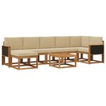 vidaXL Ensemble de canapés d'extérieur 8 Pièces Naturel et Beige