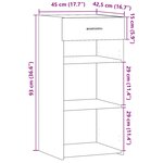 vidaXL Buffet noir 45x42 5x93 cm bois d'ingénierie