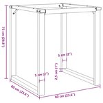 vidaXL Pieds de table à manger cadre en O 60x60x73 cm fonte
