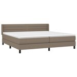 vidaXL Sommier à lattes de lit avec matelas Taupe 200x200 cm Tissu