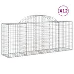 vidaXL Paniers à gabions arqués 12 Pièces 200x50x80/100 cm Fer galvanisé
