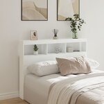 vidaXL Armoire tête de lit avec LED blanc 140x17x102 cm