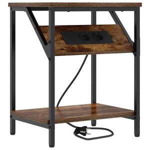 vidaXL Cabinet de chevet Chêne fumé 38 x 30 x 48 cm Bois d'ingénierie