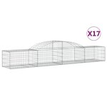 vidaXL Paniers à gabions arqués 17 Pièces 300x50x40/60 cm fer galvanisé