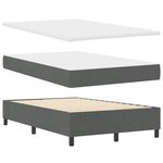 vidaXL Lit à Sommier avec Matelas et LED Gris Foncé 120x190 cm en Tissu